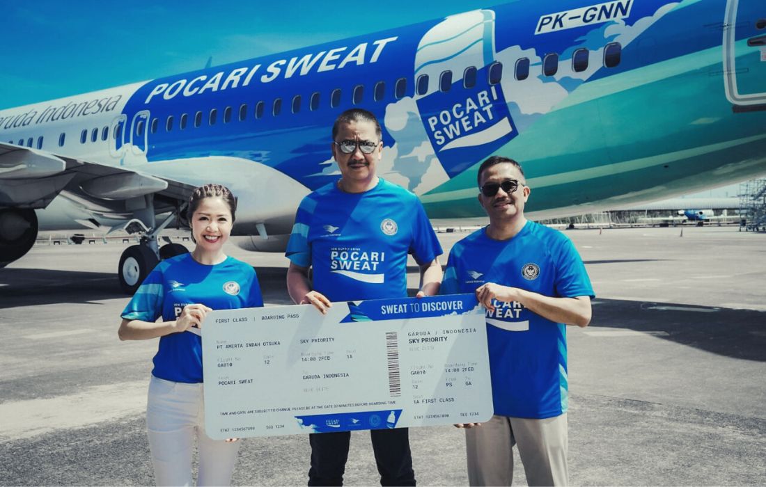 Pesawat Garuda Indonesia Livery POCARI SWEAT, Bentuk Komitmen Kedua Brand Dukung Sport Tourism di Indonesia beautybeat.id