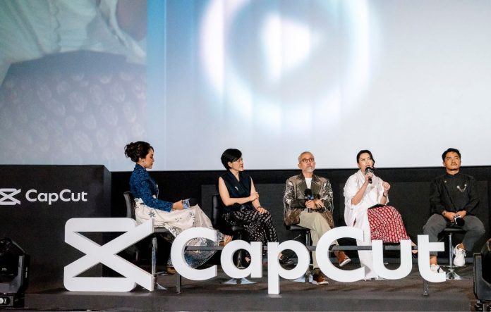 (Dari kiri ke kanan) Mouly Surya, sutradara dan penulis skenario; Lukman Sardi, aktor; Jessica Wowor, Head of Content Operations, CapCut Indonesia; serta Gustav Anandhita, kreator AI beautybeat.id